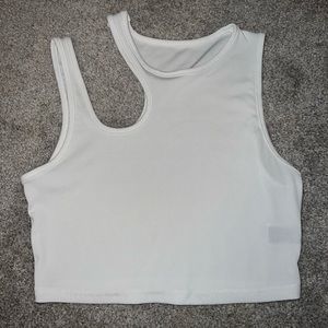 White cropped cutout tank. Size: S